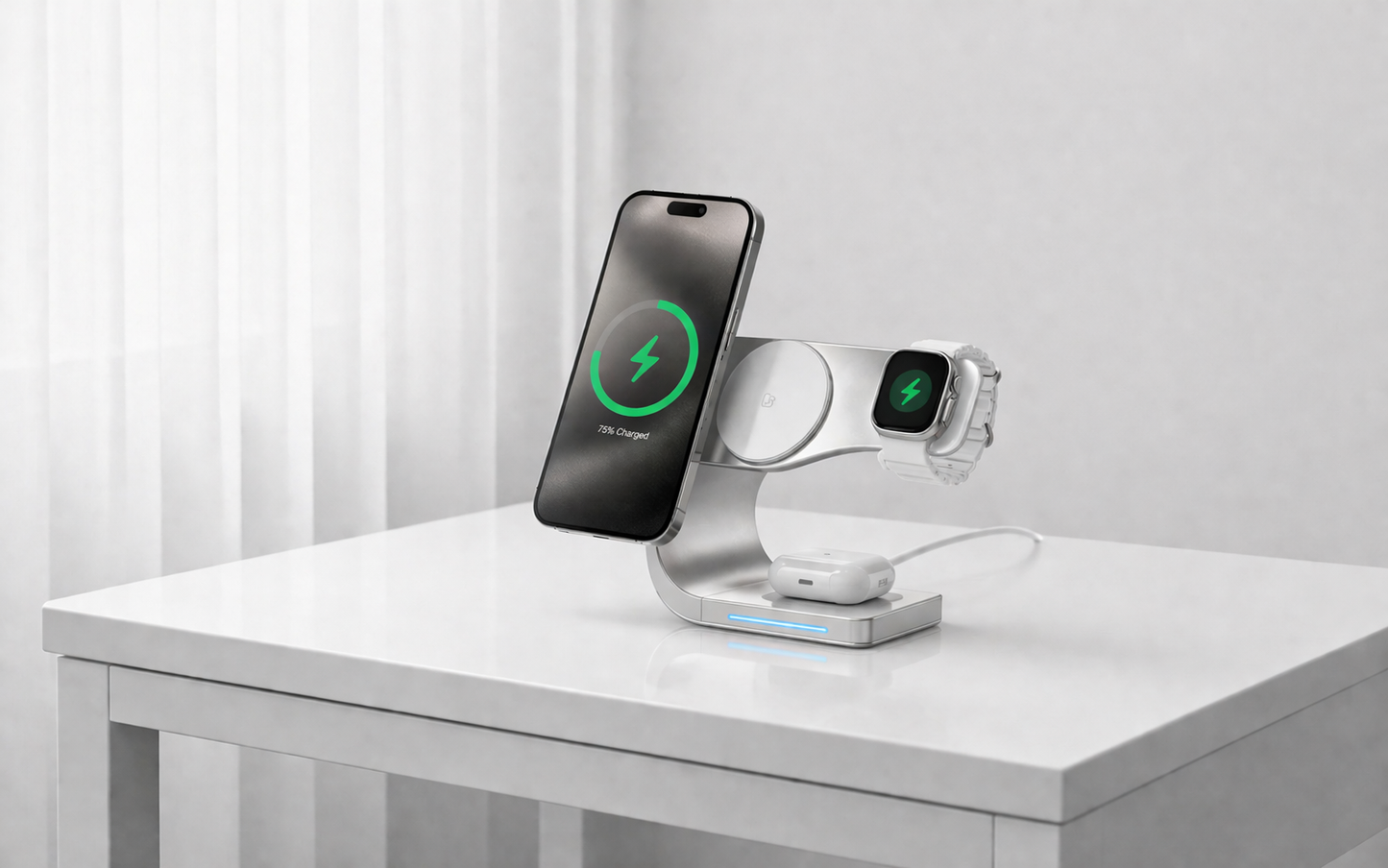 DeskCharge Metal 4w1 – Magnetyczna Stacja Ładująca Premium