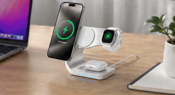 DeskCharge Metal 4w1 – Magnetyczna Stacja Ładująca Premium