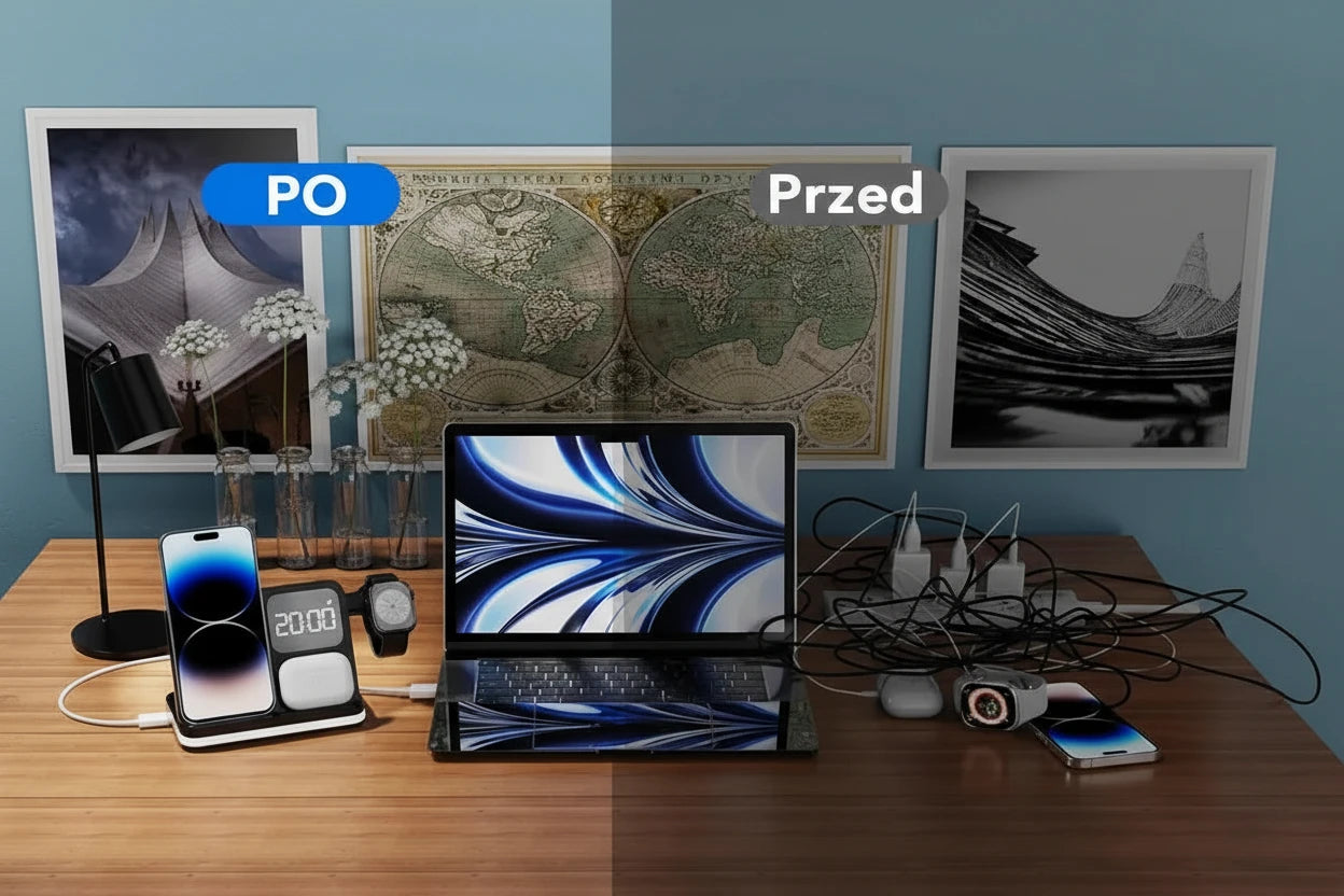 DeskCharge 6w1 – Inteligentna Stacja Ładująca.