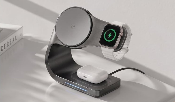 DeskCharge Metal 4w1 – Magnetyczna Stacja Ładująca Premium